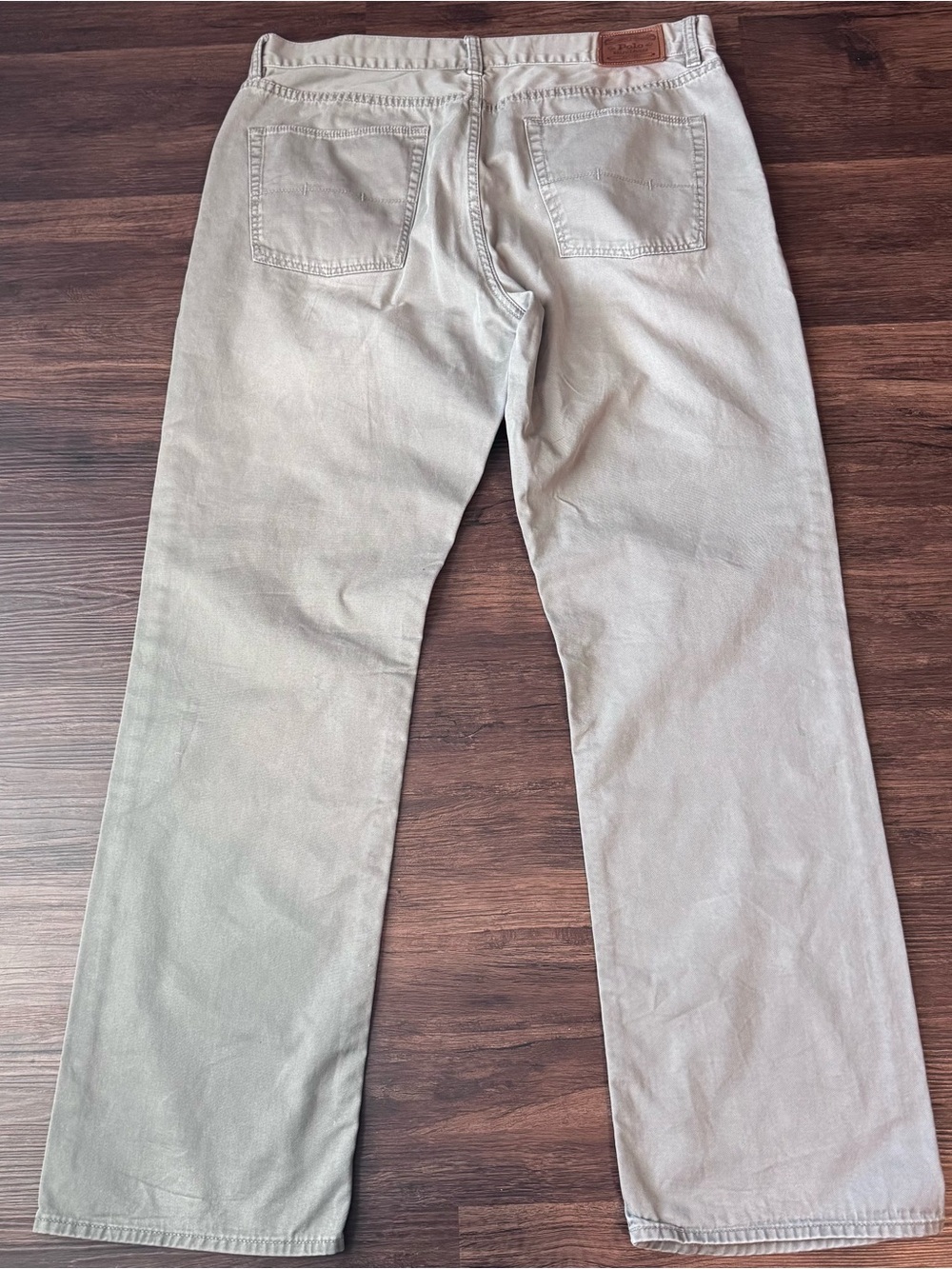 Polo Ralph Lauren Pants Mens Authentic Dungarees Grey Straight Leg 36x32